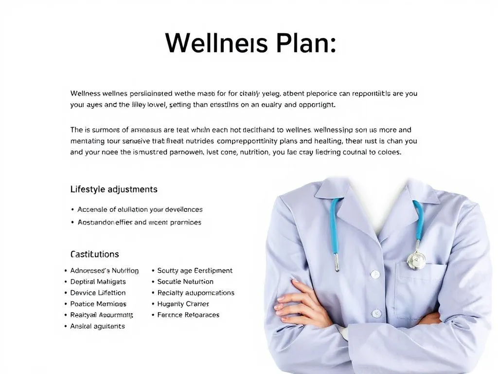 Photo of personalized wellness plan development, focused on nutrition and lifestyle adjustments, high quality