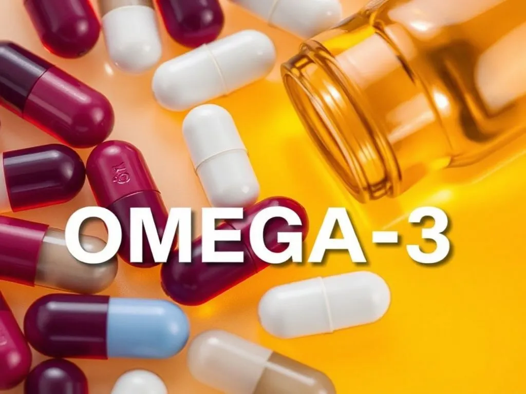 Close-up of Omega-3 capsules and fish oil, illustrating their role in brain health