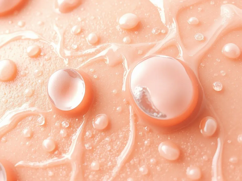 Illustration of hydrated skin cells retaining moisture, showing smooth and plump texture, detailed, scientific style, professional lighting